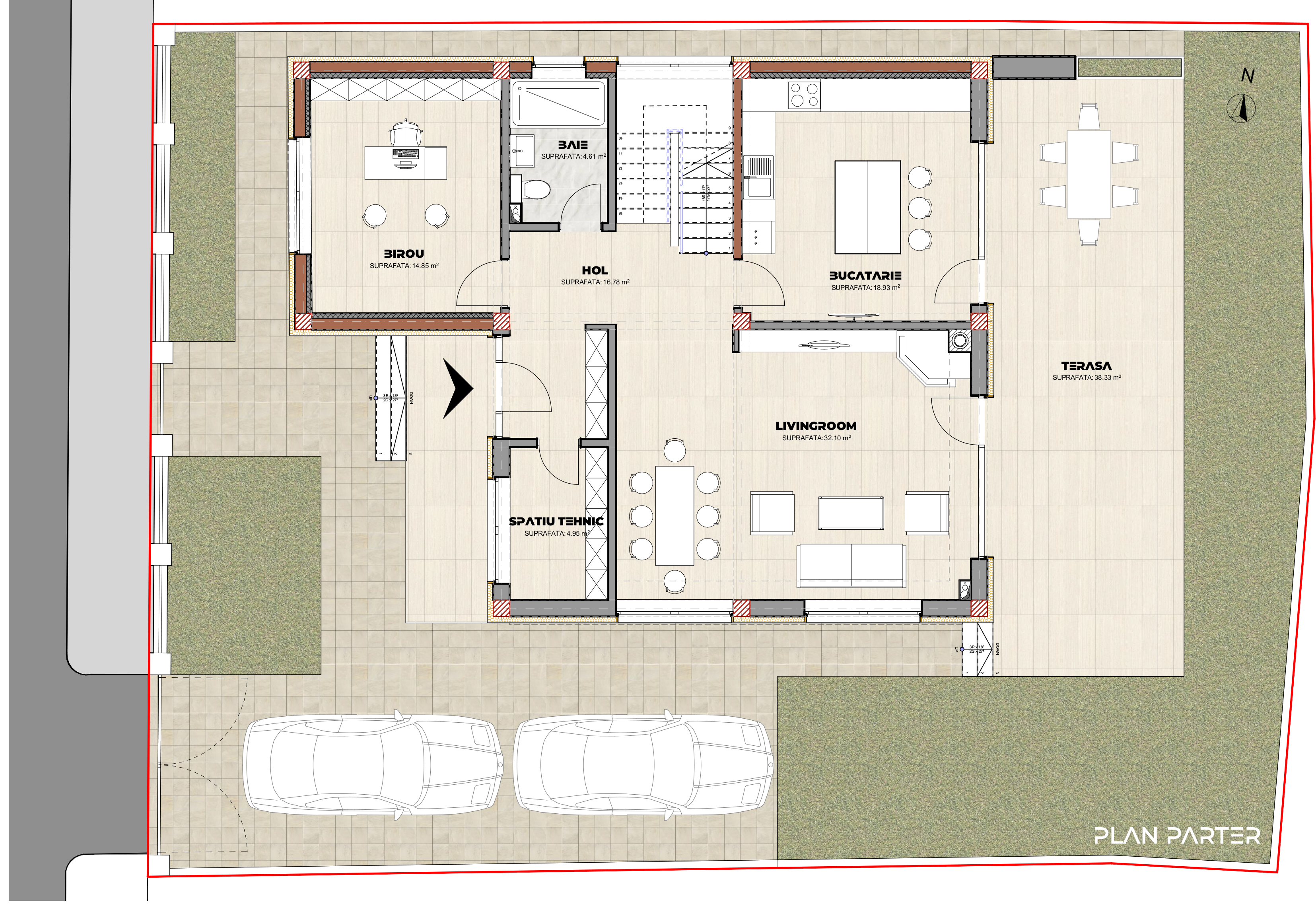 proiect casă modernă S+P+2E EF Architecture