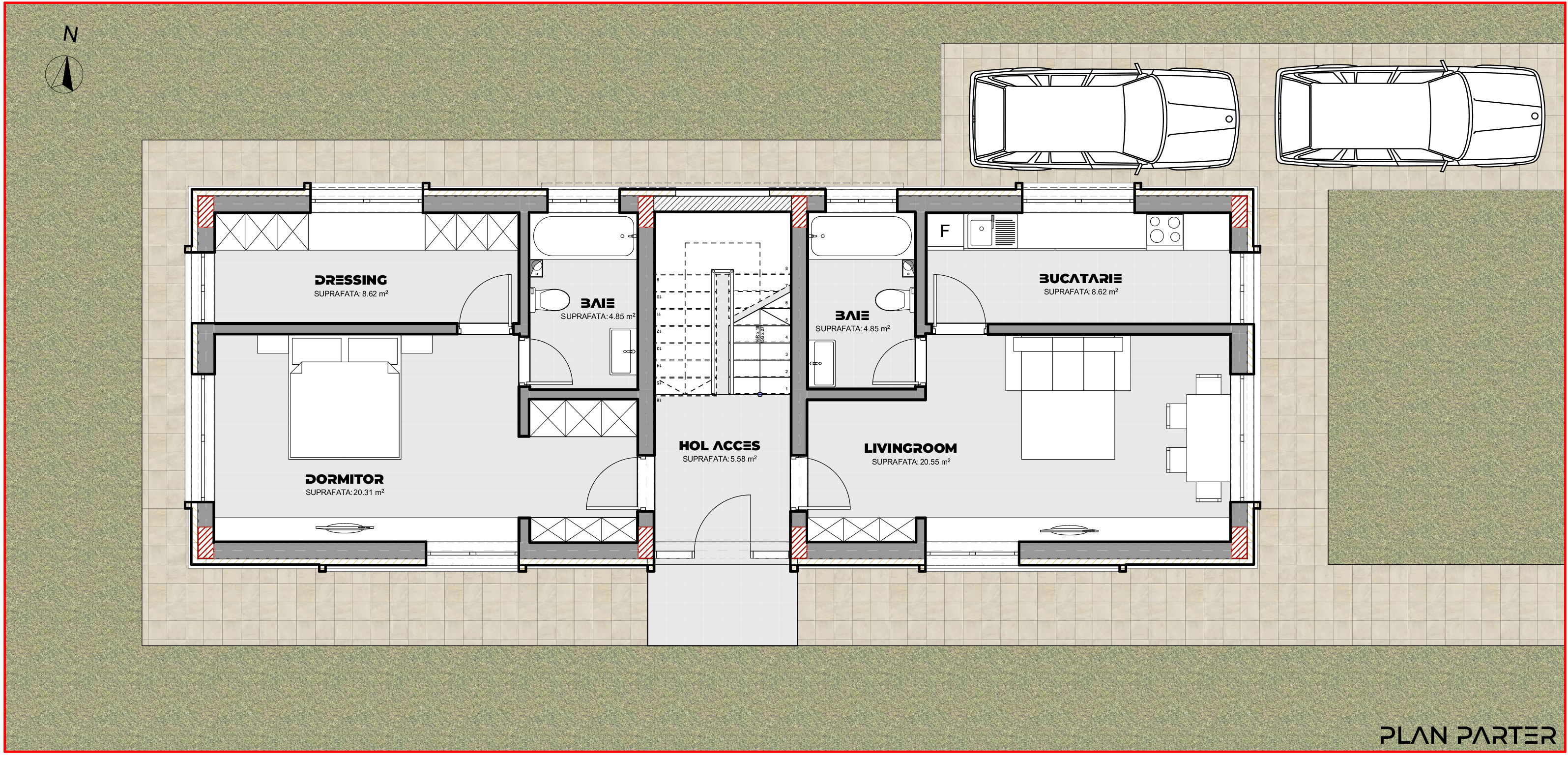 proiect casă modernă S+P+M EF Architecture