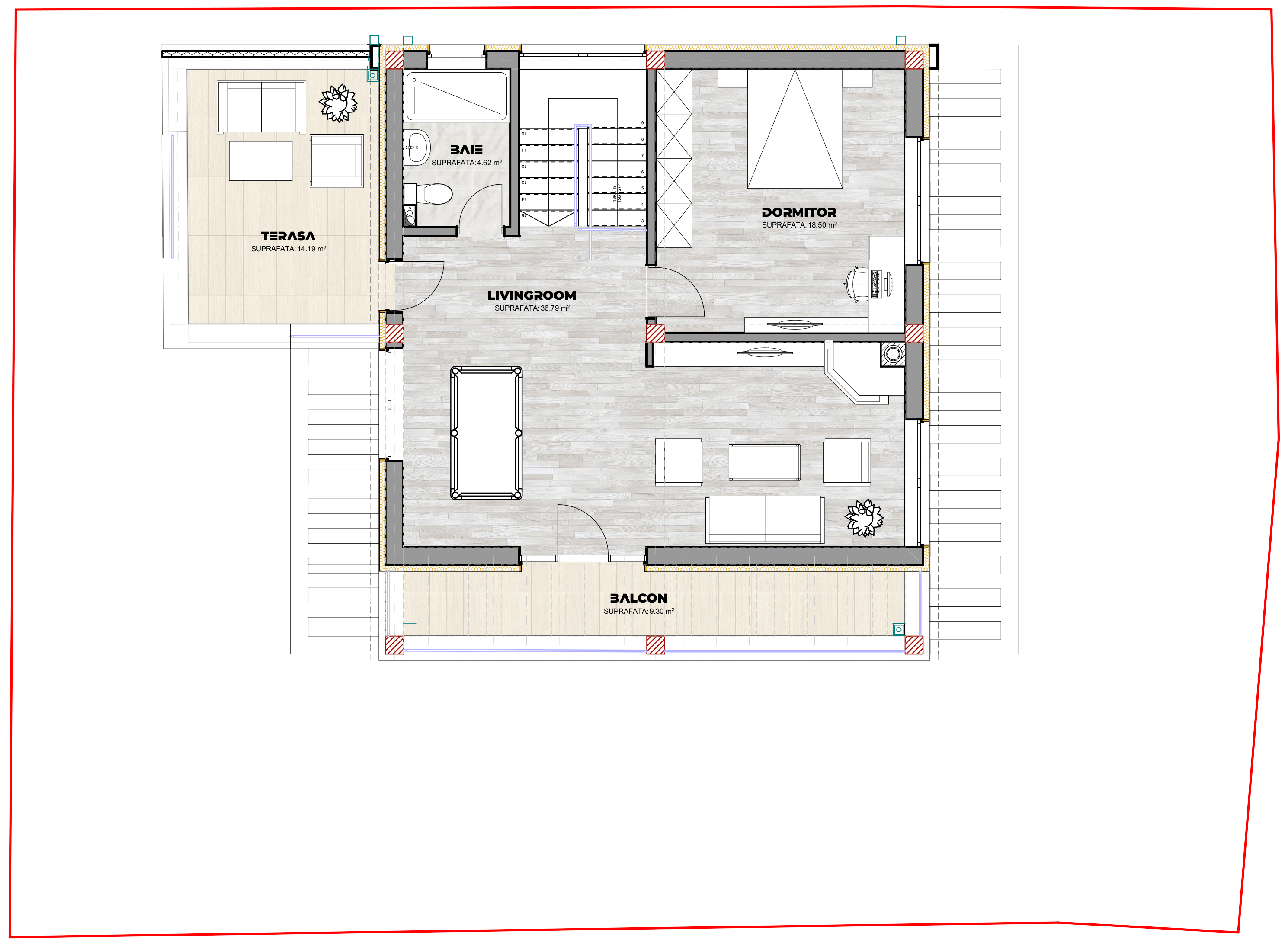 proiect casă modernă S+P+2E EF Architecture