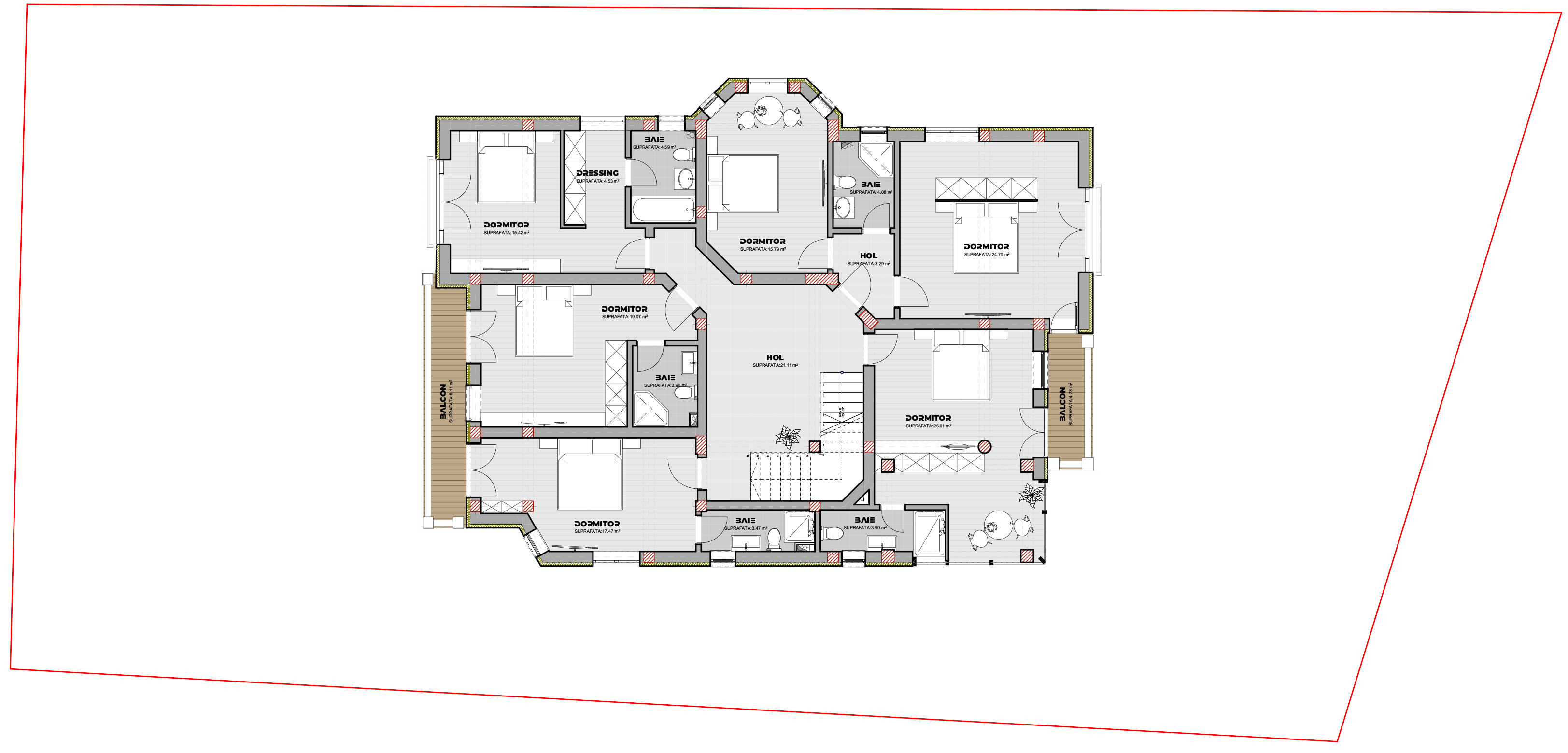proiect casă clasică D+P+1E EF Architecture