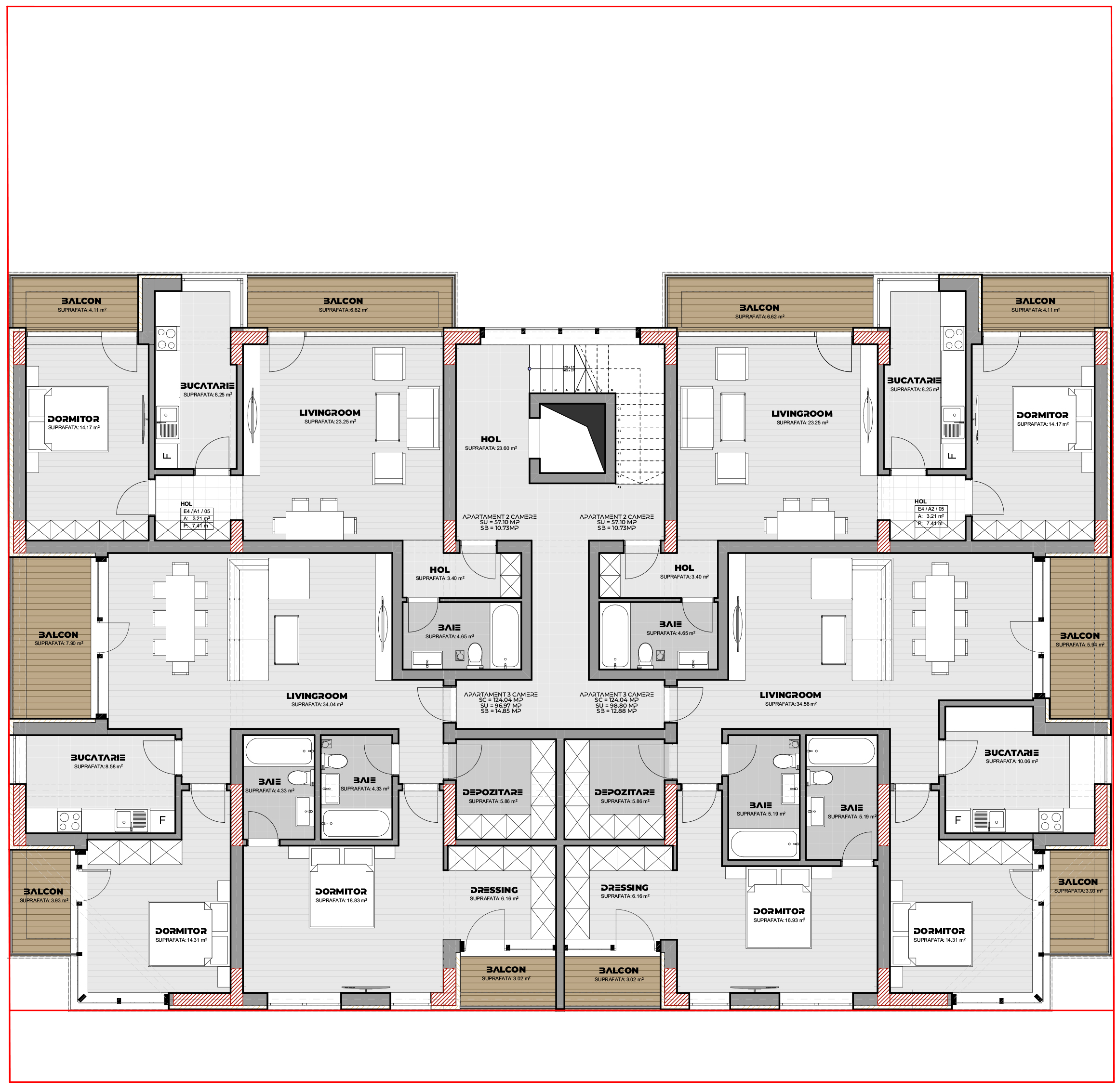 bloc P+4E modern EF Architecture