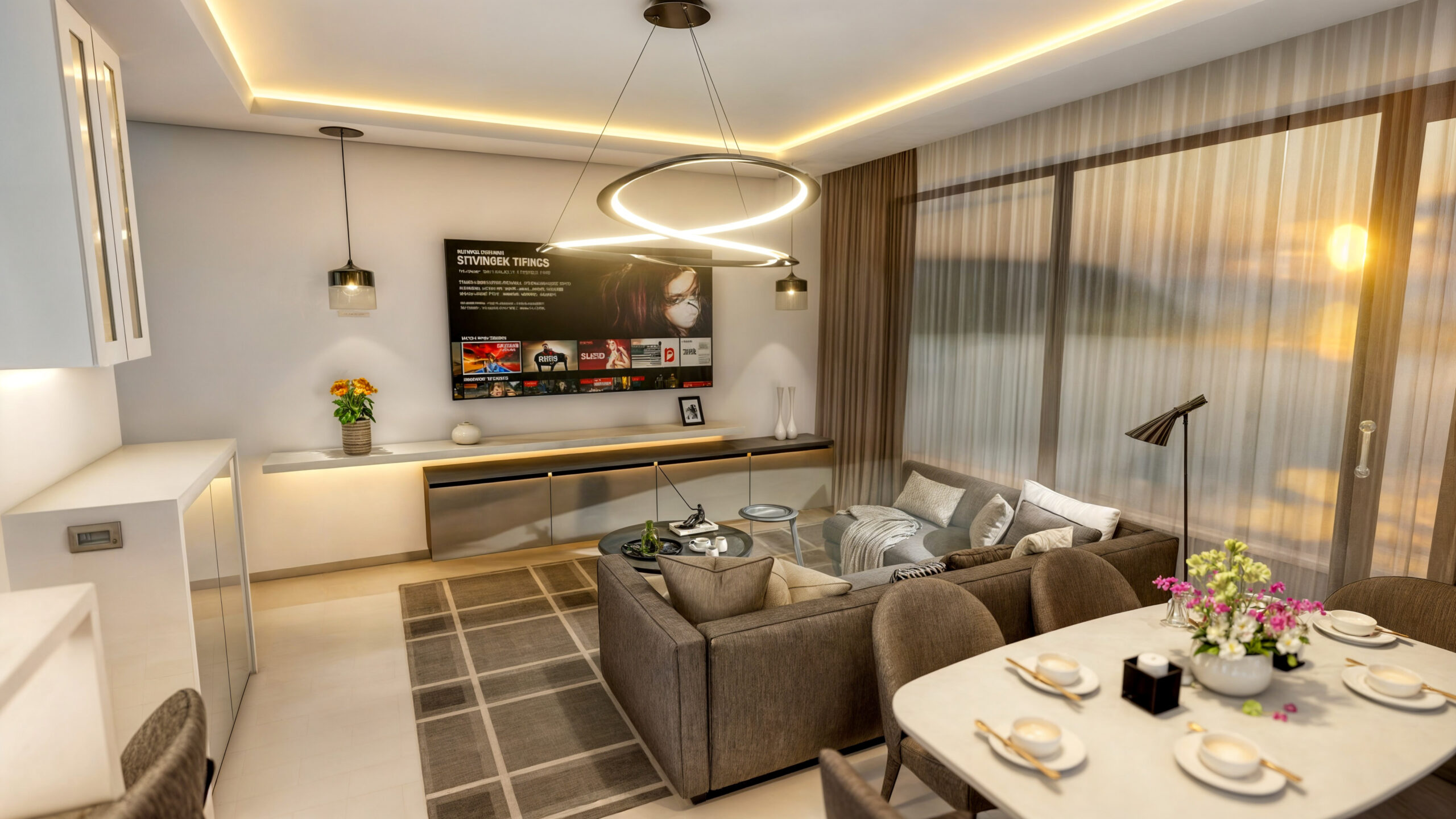 proiect apartament modern cu două dormitoare EF Architecture
