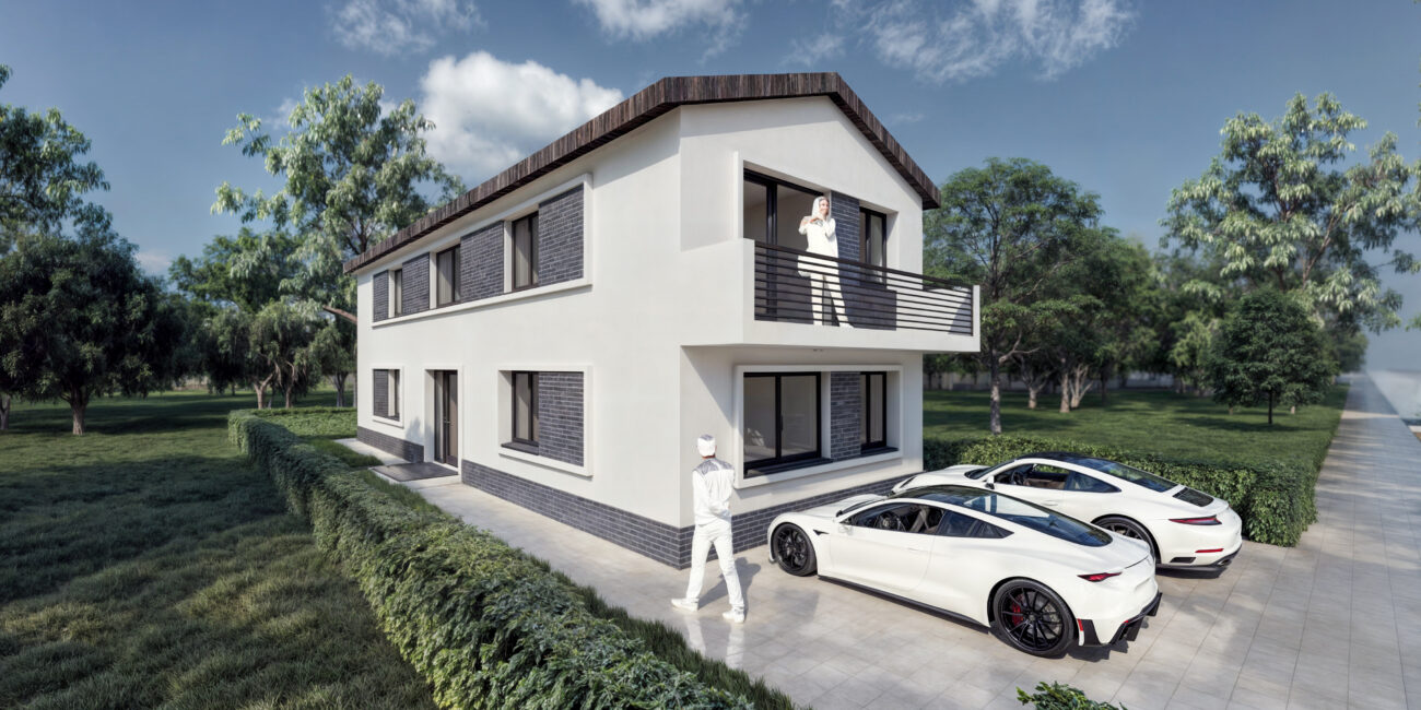 proiect casă modernă S+P+M EF Architecture