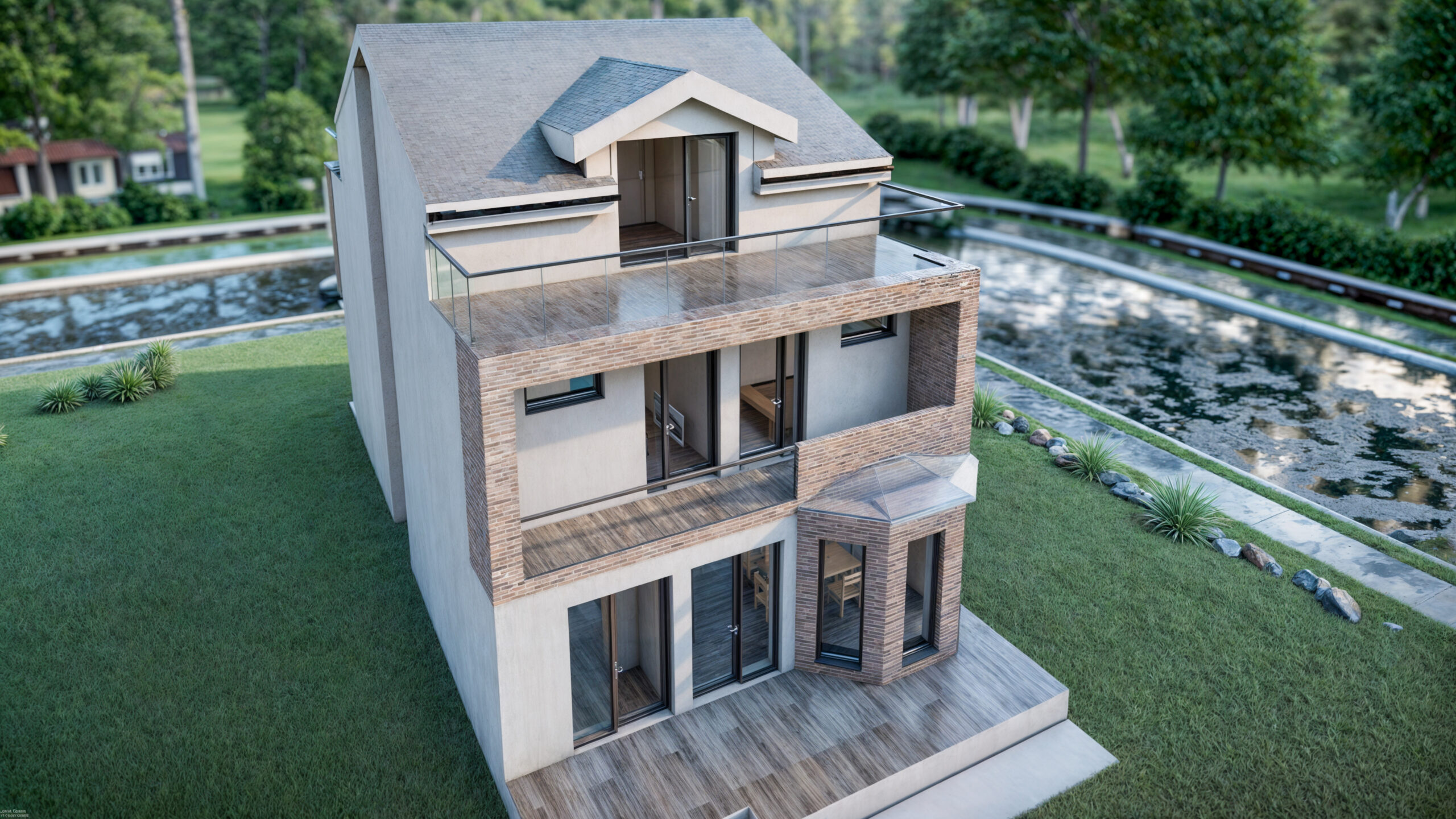 proiect casa moderna P+1E+M EF Architecture