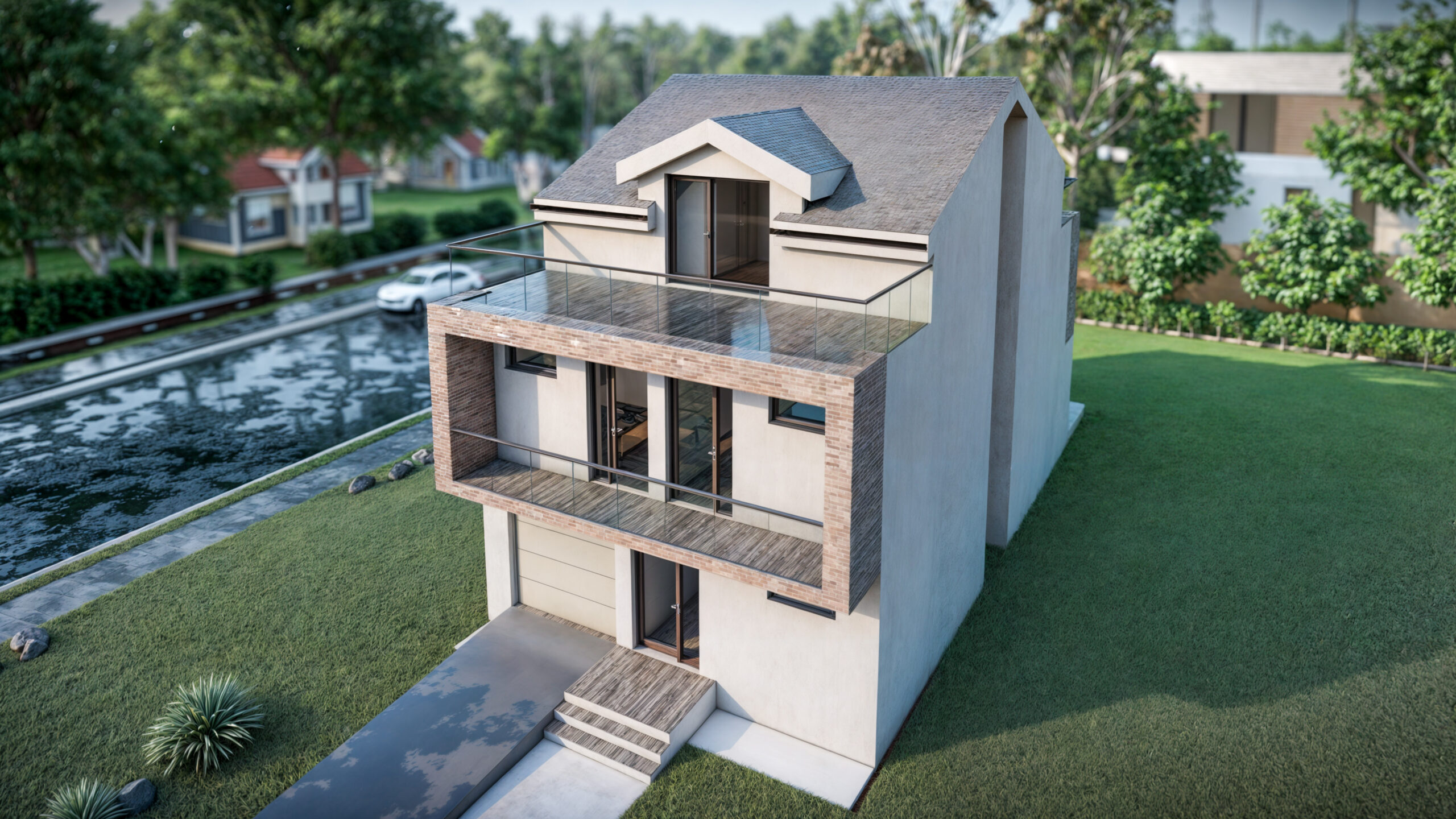 proiect casa moderna P+1E+M EF Architecture