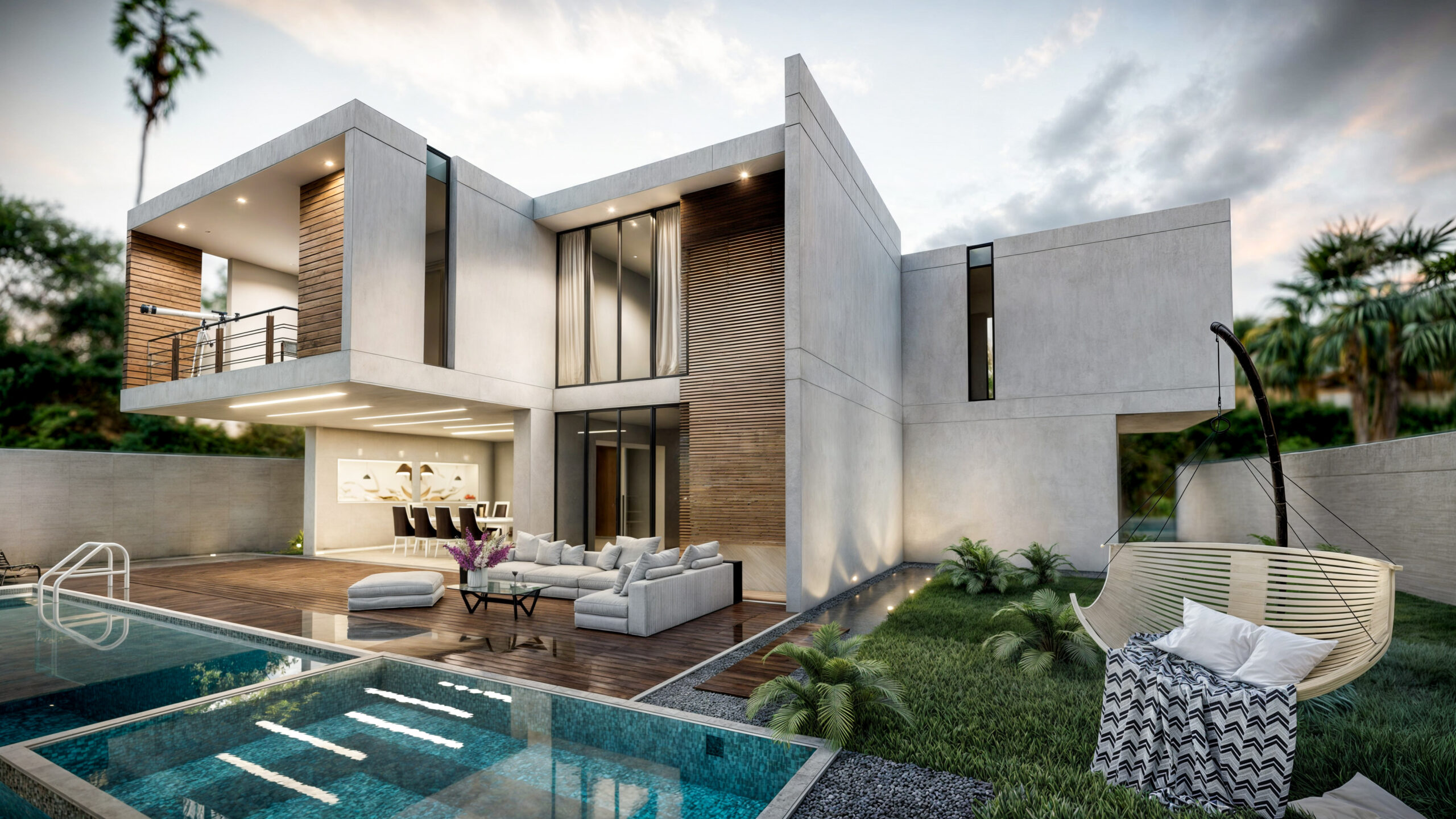 proiect casă modernă cu piscină EF Architecture