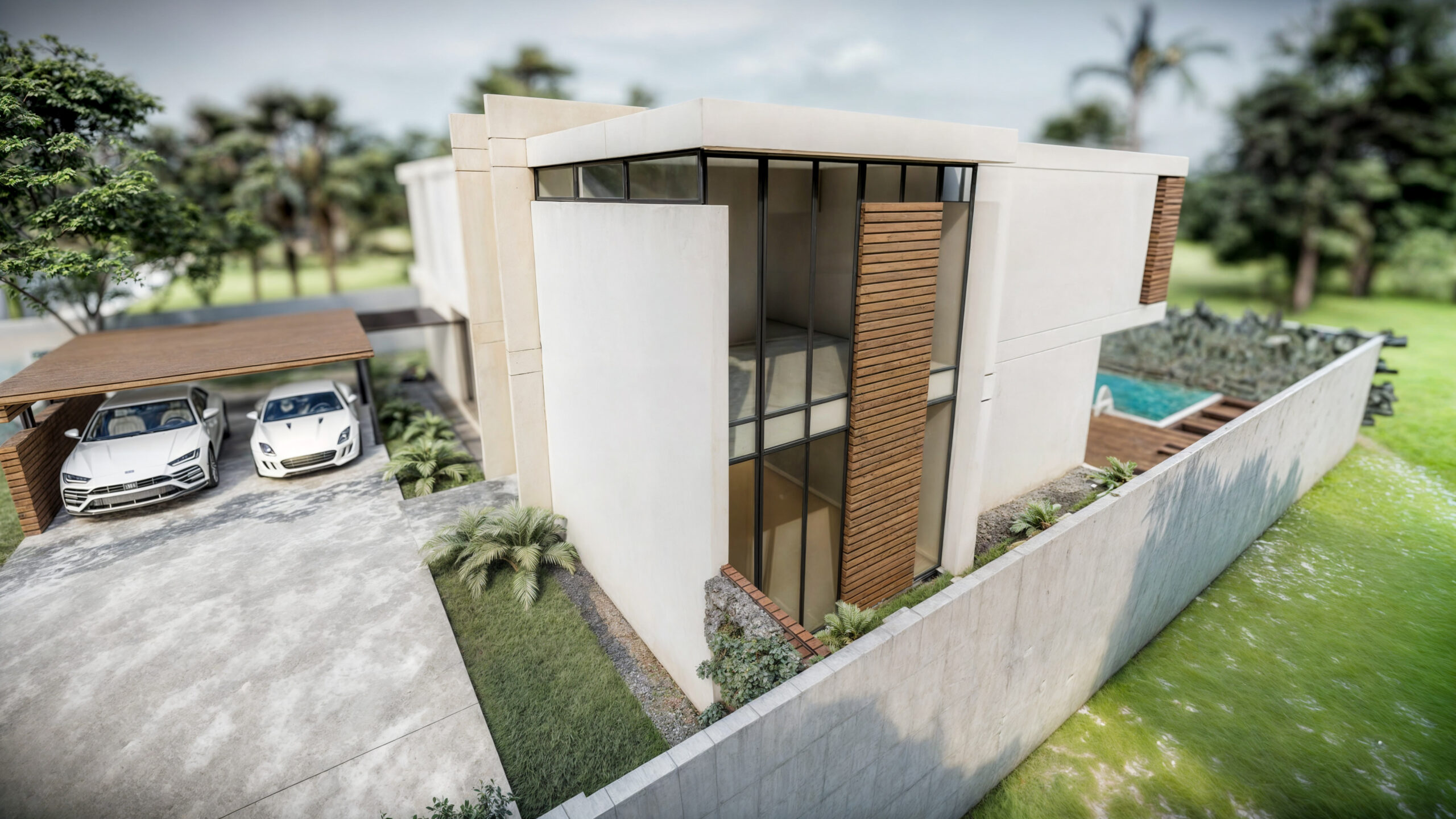 proiect casă modernă cu piscină EF Architecture