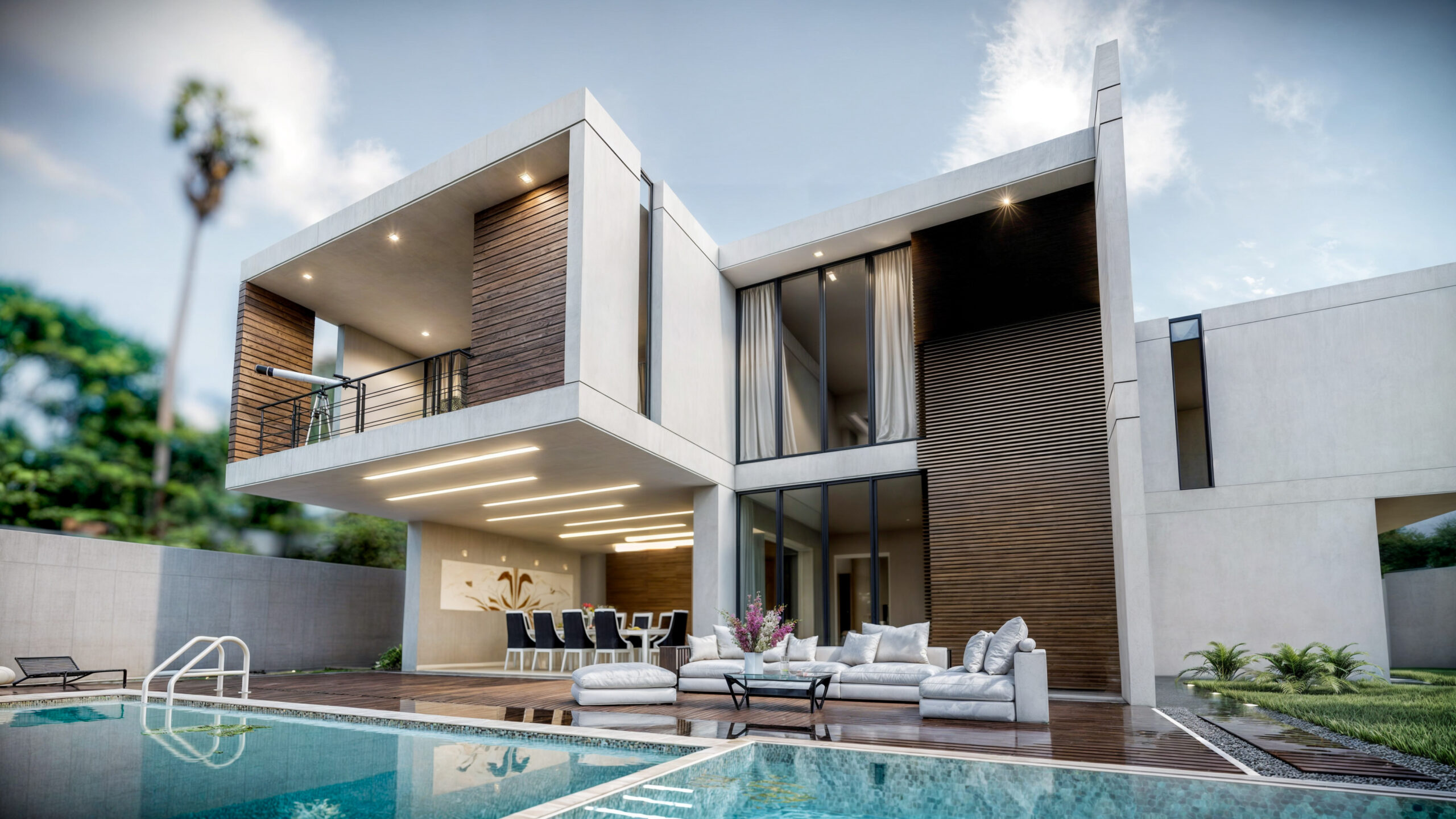 proiect casă modernă cu piscină EF Architecture