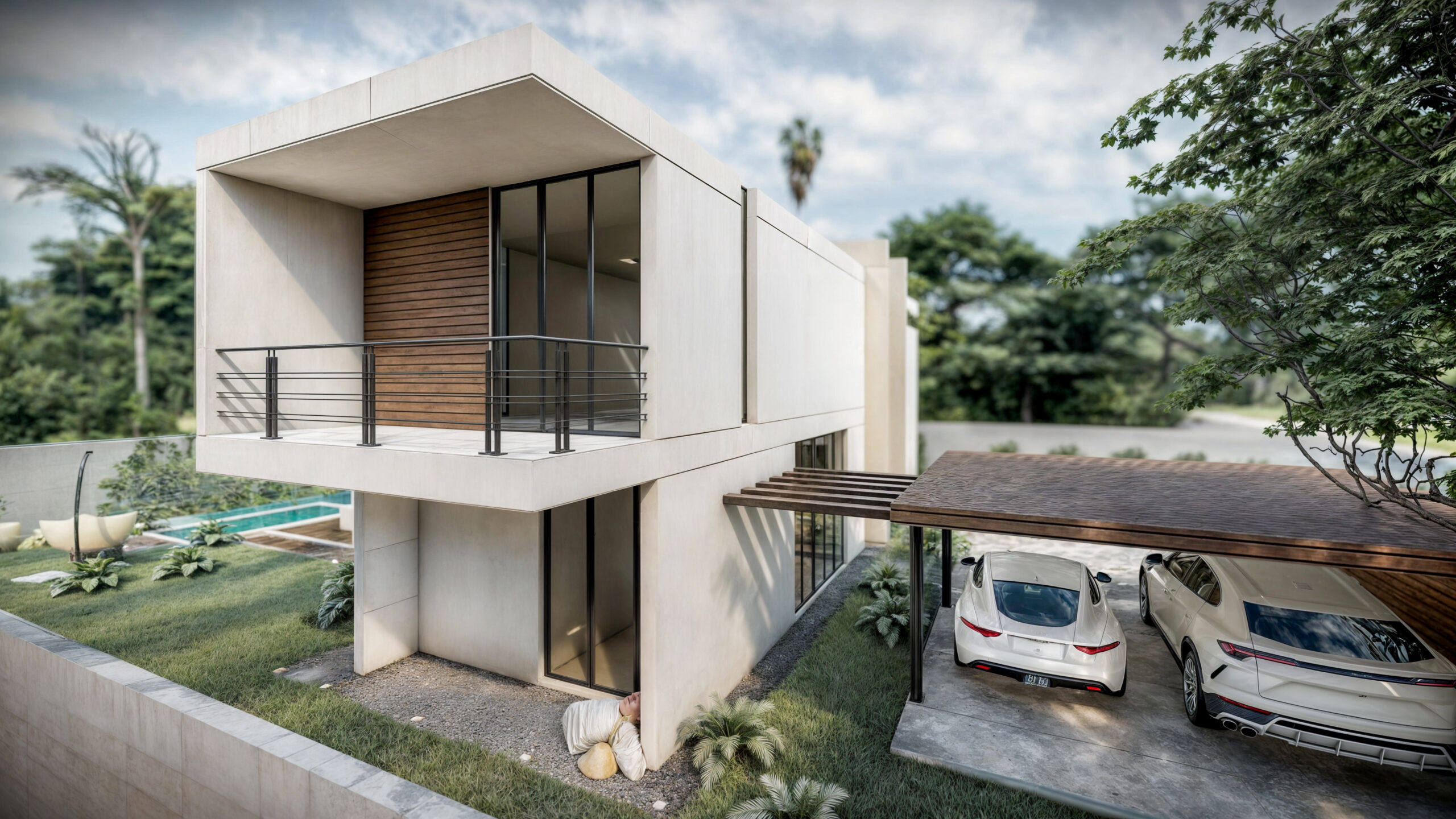 proiect casă modernă cu piscină EF Architecture