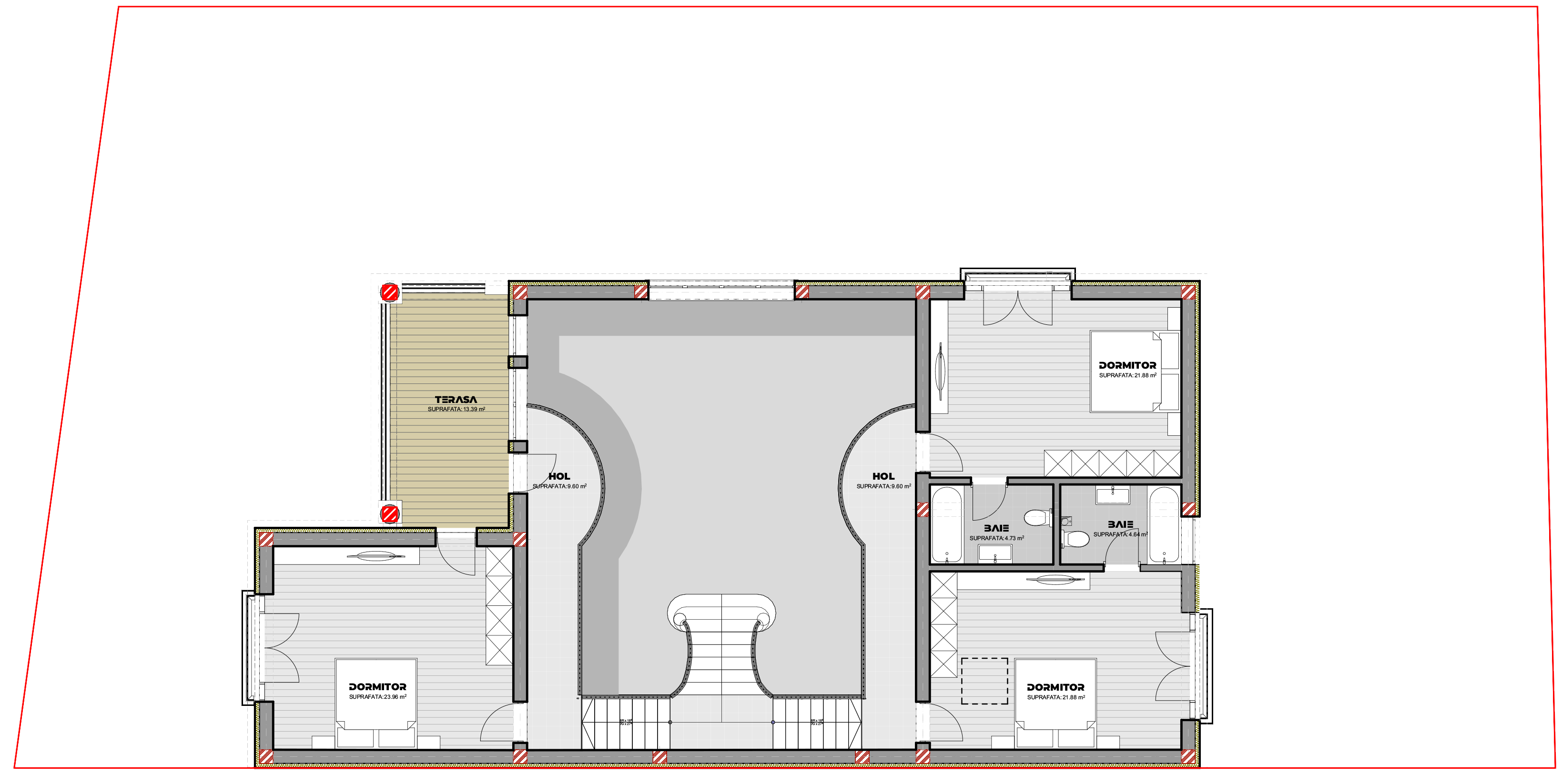proiect casă clasică P+1E EF Architecture